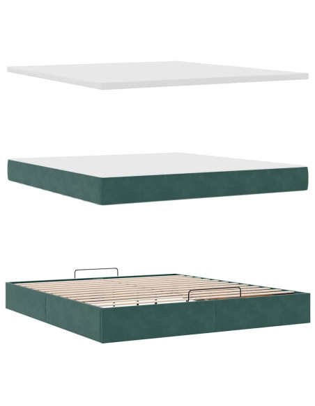 Struttura Letto Pouf con Materassi 200x200 cm Velluto