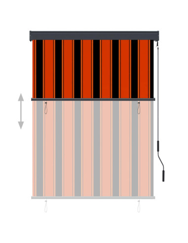 Tenda a Rullo per Esterni 120x250 cm Arancione e Marrone
