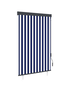 Tenda a Rullo per Esterni 120x250 cm Blu e Bianca
