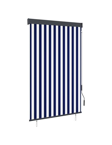 Tenda a Rullo per Esterni 120x250 cm Blu e Bianca