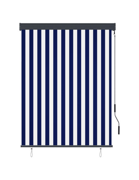 Tenda a Rullo per Esterni 120x250 cm Blu e Bianca