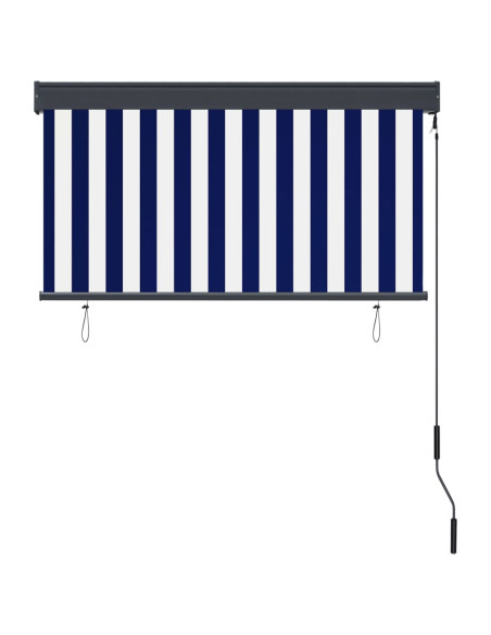Tenda a Rullo per Esterni 120x250 cm Blu e Bianca