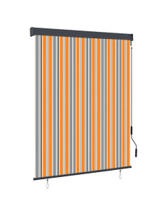 Tenda a Rullo per Esterni 140x250 cm Giallo e Blu