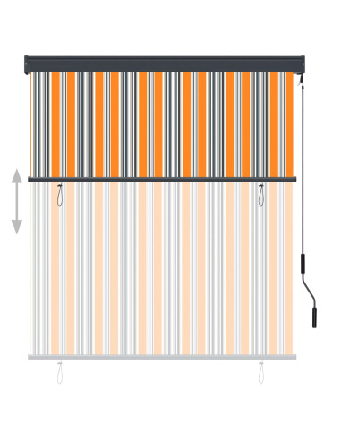 Tenda a Rullo per Esterni 140x250 cm Giallo e Blu
