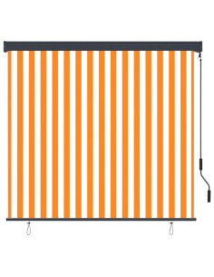 Tenda a Rullo per Esterni 160x250 cm Bianca e Arancione 2