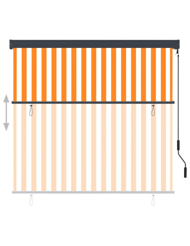 Tenda a Rullo per Esterni 160x250 cm Bianca e Arancione