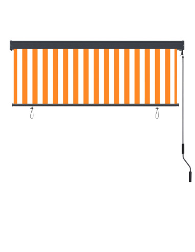 Tenda a Rullo per Esterni 160x250 cm Bianca e Arancione