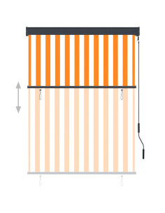 Tenda a Rullo per Esterni 120x250 cm Bianco e Arancione 2