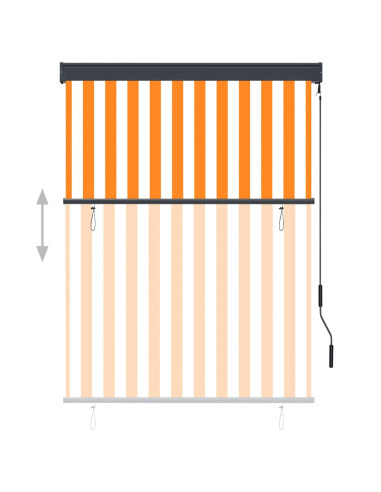 Tenda a Rullo per Esterni 120x250 cm Bianco e Arancione