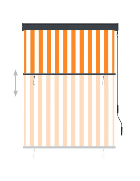 Tenda a Rullo per Esterni 120x250 cm Bianco e Arancione