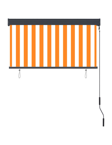 Tenda a Rullo per Esterni 120x250 cm Bianco e Arancione