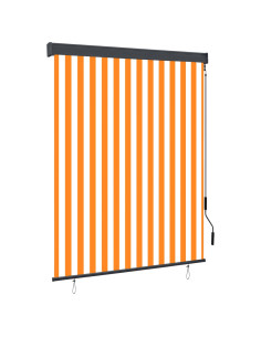 Tenda a Rullo per Esterni 140x250 cm Bianco e Arancione