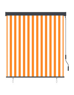 Tenda a Rullo per Esterni 140x250 cm Bianco e Arancione 2