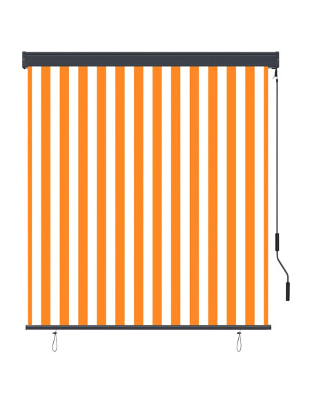 Tenda a Rullo per Esterni 140x250 cm Bianco e Arancione