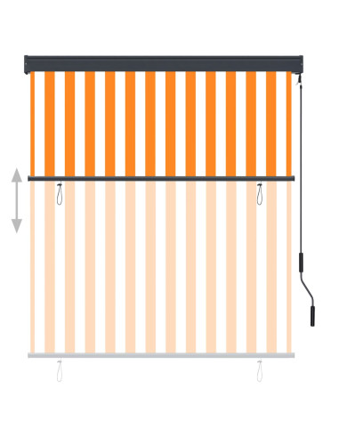 Tenda a Rullo per Esterni 140x250 cm Bianco e Arancione