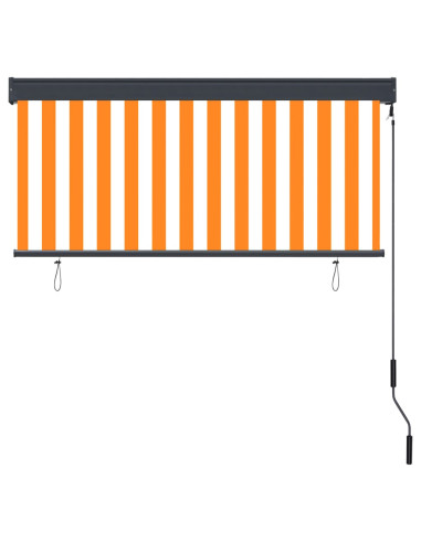 Tenda a Rullo per Esterni 140x250 cm Bianco e Arancione