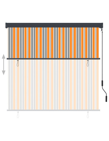 Tenda a Rullo per Esterni 160x250 cm Blu e Gialla