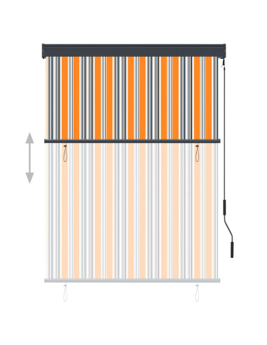 Tenda a Rullo per Esterni 120x250 cm Giallo e Blu