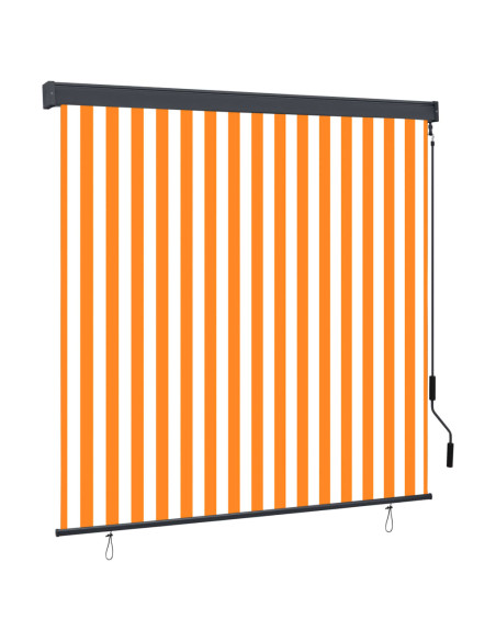 Tenda a Rullo per Esterni 170x250 cm Bianca e Arancione