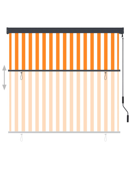 Tenda a Rullo per Esterni 170x250 cm Bianca e Arancione