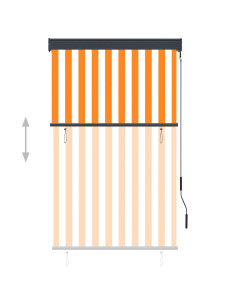 Tenda a Rullo per Esterni 100x250 cm Bianca e Arancione 2