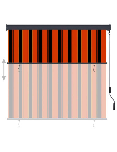 Tenda a Rullo per Esterni 160x250 cm Arancione e Marrone