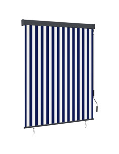 Tenda a Rullo per Esterni 140x250 cm Blu e Bianca
