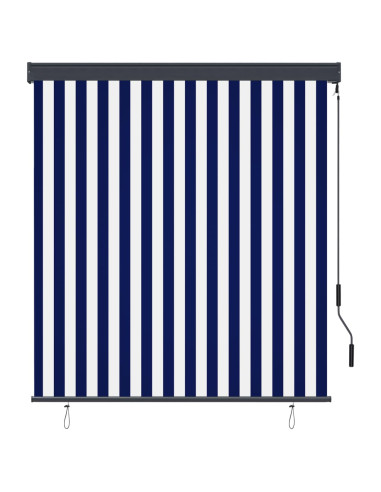 Tenda a Rullo per Esterni 140x250 cm Blu e Bianca