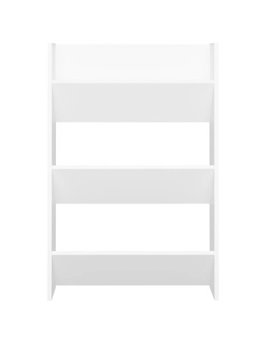 Scarpiera a Muro Bianca 60x18x90 cm in Legno Multistrato