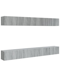 Mobili Porta TV 8pz Grigio Sonoma 60x30x30 cm Legno Multistrato