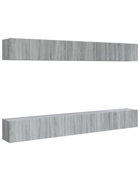 Mobili Porta TV 8pz Grigio Sonoma 60x30x30 cm Legno Multistrato