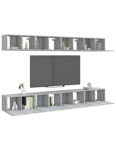 Mobili Porta TV 8pz Grigio Sonoma 60x30x30 cm Legno Multistrato 2