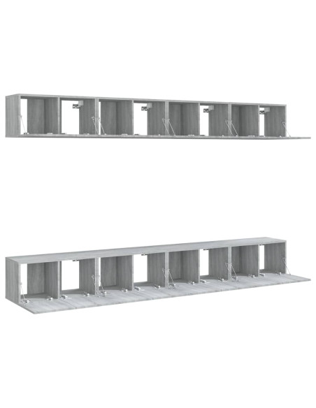 Mobili Porta TV 8pz Grigio Sonoma 60x30x30 cm Legno Multistrato