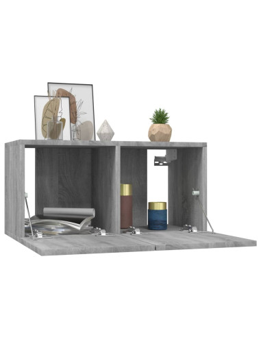 Mobili TV Parete 4pz Grigio Sonoma 60x30x30cm Legno Multistrato