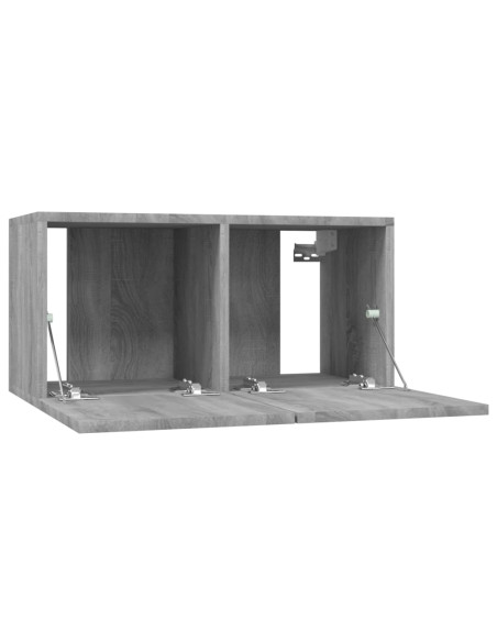 Mobili TV Parete 4pz Grigio Sonoma 60x30x30cm Legno Multistrato