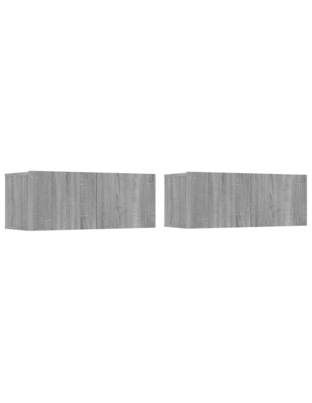 Set di Mobili Porta TV 4 pz Grigio Sonoma in Legno Multistrato