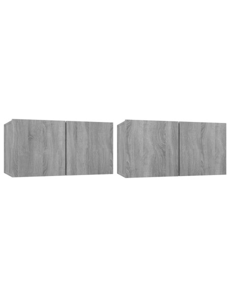 Set di Mobili Porta TV 4 pz Grigio Sonoma in Legno Multistrato