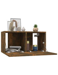 Mobili Porta TV Pensili 3 pz Rovere Fumo 60x30x30 cm 2