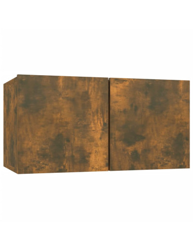 Set di Mobili Porta TV 7 pz Rovere Fumo in Legno Multistrato