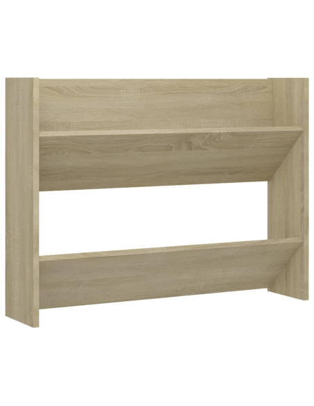 Scarpiere a Muro 2pz Rovere Sonoma 80x18x60cm Legno Multistrato