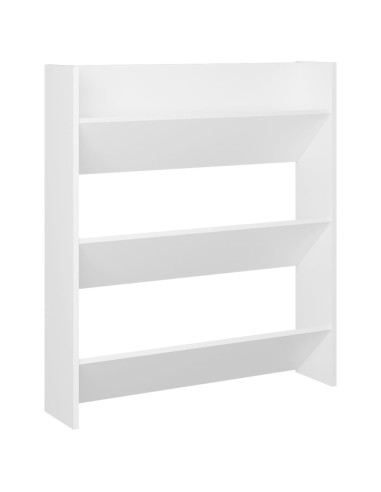 Scarpiere a Muro 2pz Bianche 80x18x90 cm in Legno Multistrato