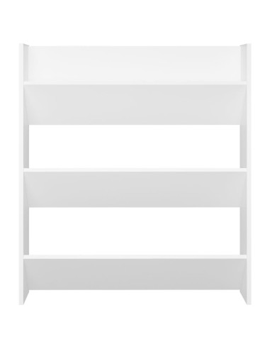 Scarpiere a Muro 2pz Bianche 80x18x90 cm in Legno Multistrato