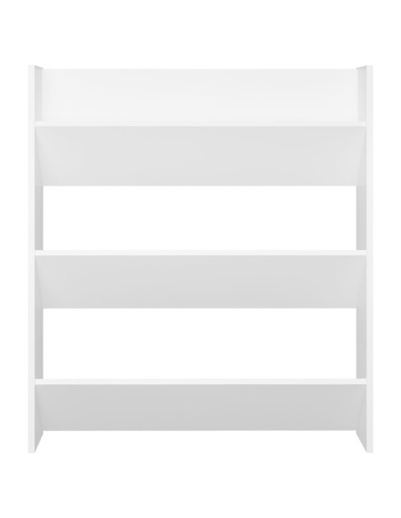 Scarpiere a Muro 2pz Bianche 80x18x90 cm in Legno Multistrato