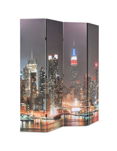 Paravento Pieghevole 160x170 cm Stampa New York di Notte