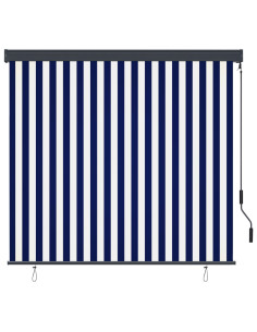 Tenda a Rullo per Esterni 160x250 cm Blu e Bianca 2