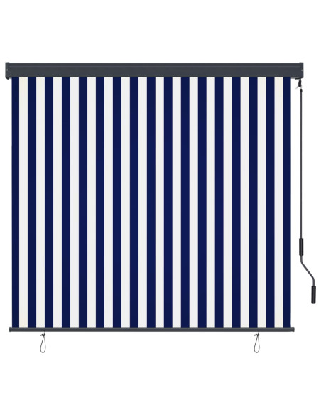 Tenda a Rullo per Esterni 160x250 cm Blu e Bianca