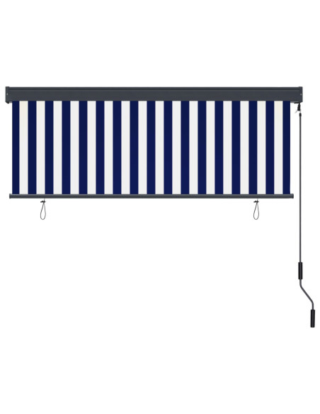 Tenda a Rullo per Esterni 160x250 cm Blu e Bianca
