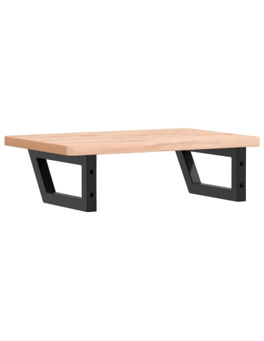 Ripiano a Parete per Lavabo in Acciaio e Massello di Faggio