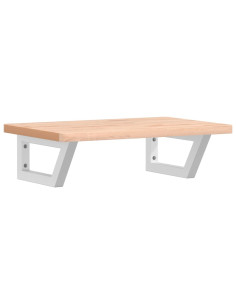 Ripiano a Parete per Lavabo in Acciaio e Massello di Faggio