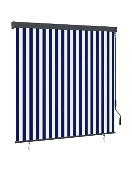 Tenda a Rullo per Esterni 160x250 cm Blu e Bianca
